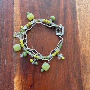 Silpada B1248 Olive Jade Sterling Silver Bracelet